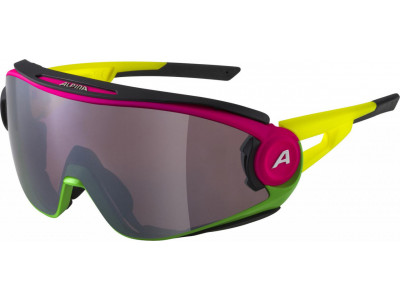 Okulary ALPINA 5W1NG Q+CM różowo-zielono-żółte