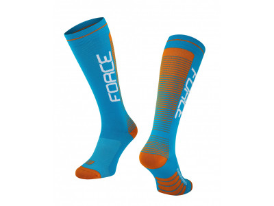 FORCE COMPRESS knee socks, blue/orange