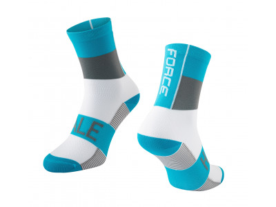 Force Hale cyklistické ponožky Modro / Šedo / Bílá