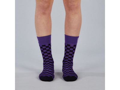 Sportos Checkmate női zokni lila/fekete