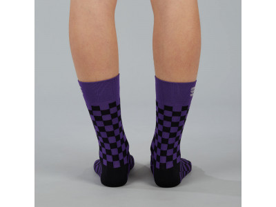 Sportos Checkmate női zokni lila/fekete