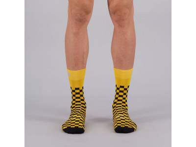 Sportful Checkmate ponožky žlté/čierne