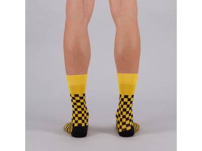 Sportful Checkmate ponožky žlté/čierne