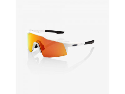 100 % Speedcraft SL-Brille, Soft Tact Off White / Hiper Red, mehrschichtige Spiegellinse