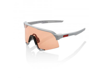 100 % S3 Hiper-Brille, Soft-Tact-Gläser in Steingrau/Koralle