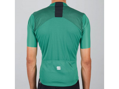 Tricou Sportful Strike cu mânecă scurtă, verde închis/negru