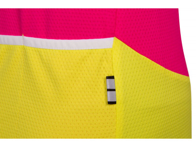 Koszulka rowerowa dziecięca Etape Peddy w kolorze różowo-lime żółtym