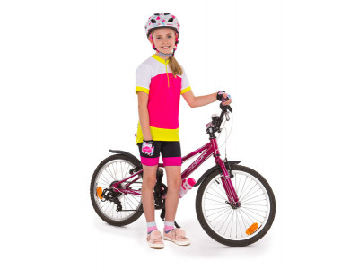 Casca de ciclism copii Etape Pluto Light alb/roz mat