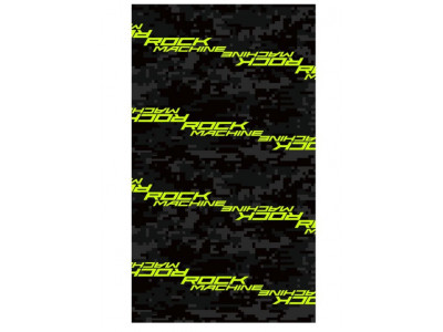 Rock Machine Multifunkční šátek RM BUFF černá/žlutá