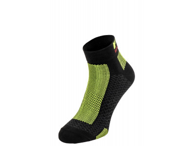 R2 EASY ATS10B ponožky, černé/neonově žluté