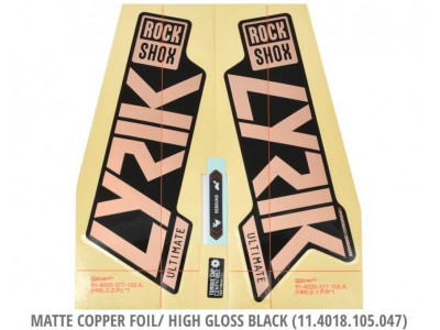 RockShox Decal pre Lyrik Ultimate 27,5"/29" 2021 matte copper foil/high gloss black