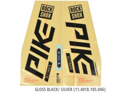 Rock Shox Decal für Pike Ultimate 27,5&amp;quot;/29&amp;quot; 2021 schwarz glänzend für silber
