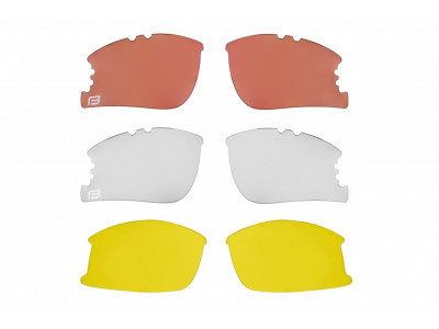 FORCE okuliare Ultra biele, červené sklá + žlté sklá