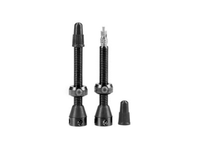 Tubolight Tubeless valves, 50 mm, brass, black, pair