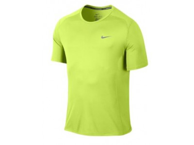 NE Nike Dri-Fit Miler Men&#39;s Short Sleeve Running T-Shirt Yellow/Reflective
