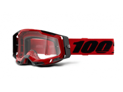 100% Racecraft 2 downhill goggles, red/clear lens