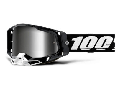 100% Racecraft 2 zjazdové okuliare Black / Mirror Silver Lens 