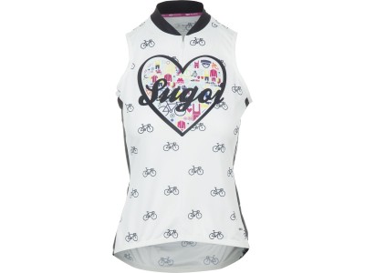 Sugoi I Heart Bikes dámský dres bez rukávů bílá