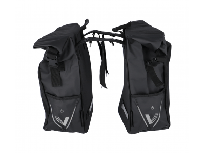 XLC V-light Rolltop Doppeltasche schwarz