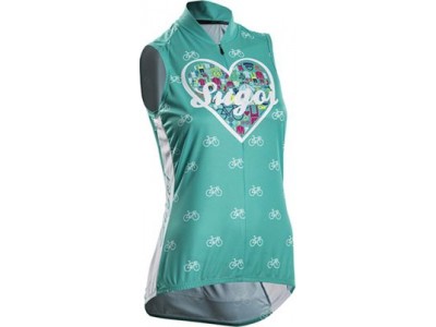 Sugoi I Heart Bikes women&#39;s sleeveless jersey green