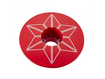 Supacaz Star Capz Pulverbeschichtete Steuersatzkappe Rot 