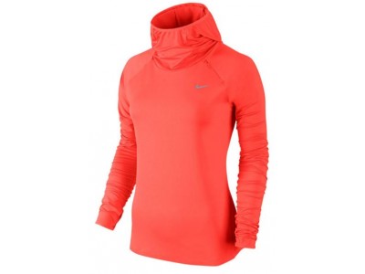 Nike Element women&#39;s running hoodie with a bright orange cap