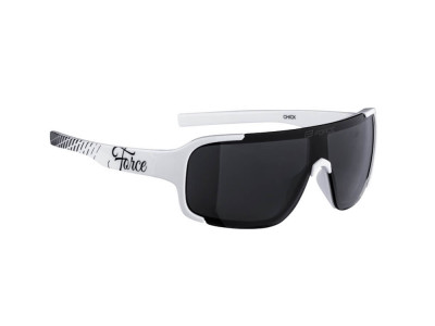 Damskie okulary FORCE CHIC biało-czarne, soczewki czarne