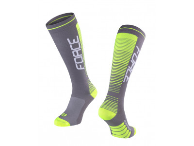 Force Compress knee socks, grey/fluo