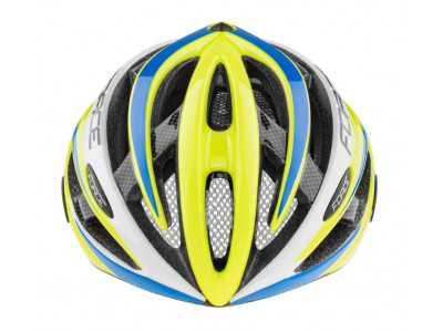 FORCE Road MTB helmet, fluo/white/blue