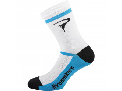 Pinarello Logo Iconmakers Socken, weiß/blau