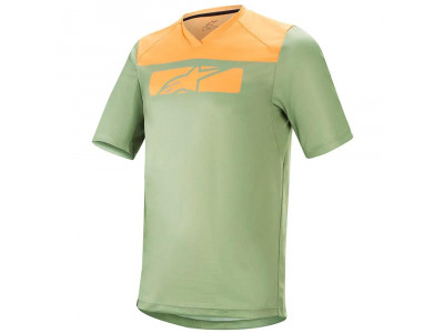 Alpinestars Drop 4.0 men&amp;#39;s jersey short sleeve Green Steel / Tangerine