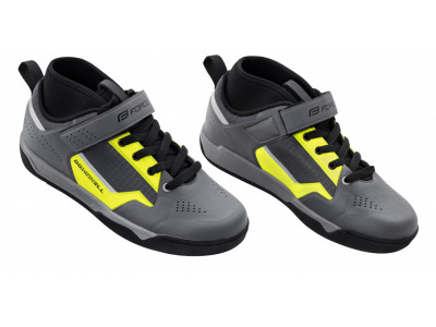 FORCE Downhill cycling shoes, grey/fluo