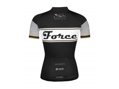 Damska koszulka rowerowa FORCE Retro, czarno-złota