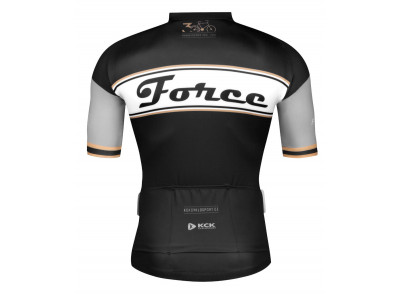 Koszulka rowerowa FORCE Retro, czarno-złota