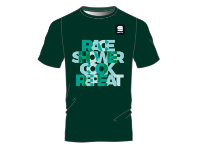 Sportful Race Shower Cook Repeat T-Shirt, dunkelgrün