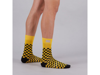 Sportful Checkmate ponožky, žltá/čierna