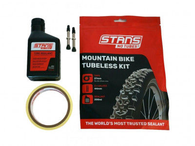 STAN&amp;#39;S NO TUBES Set für schlauchlose Reifen - Dichtmittel 200ml, Einlegesohle 27mm, Ventil 44mm (2 Stück)