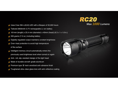 Fenix ​​RC20 rechargeable flashlight 