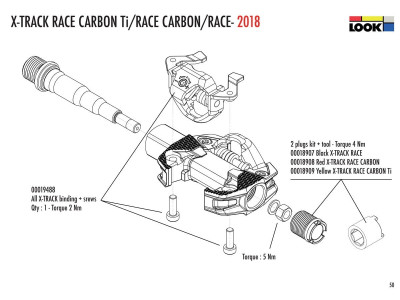 Zamienne zaślepki osi pedałów LOOK X-Track Race/X-Track En-Rage