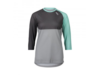 POC Pure women&#39;s MTB jersey 3/4 sleeve Fluorite Green / Sylvania Gray / Alloy Gray MED