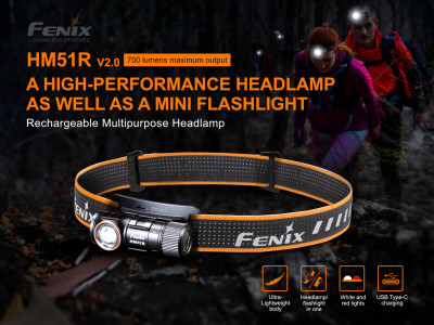Fenix ​​HM51R Ruby V2.0 rechargeable headlamp