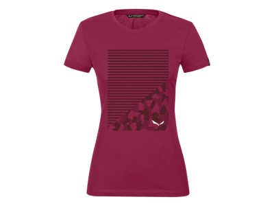 Salewa Geometric Dry Damen-T-Shirt, rote Melange