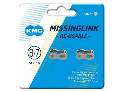 KMC connecting link 7/8R EPT Silver 7.1mm, for 7-8sp. chain