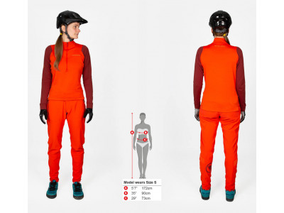 Damska koszulka rowerowa Endura Singletrack Fleece, czerwono-pomarańczowa
