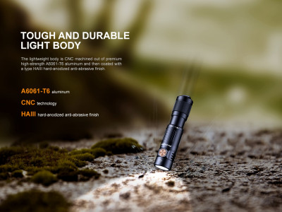 Fenix E05R rechargeable flashlight, black