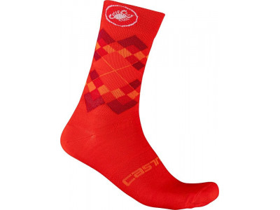 Castelli ROMBO 18 ponožky, červená/oranžová