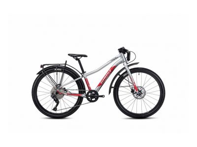 GHOST Kato Pro EQ 24 detský bicykel, strieborná/červená lesklá