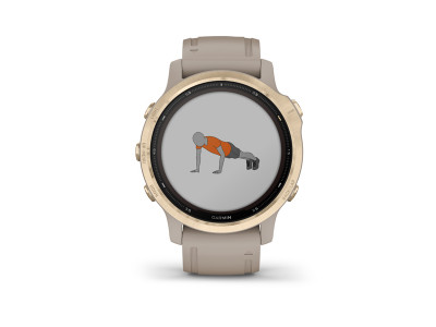 Garmin fenix 6S Pro Solar hodinky Light Gold, Sand Band