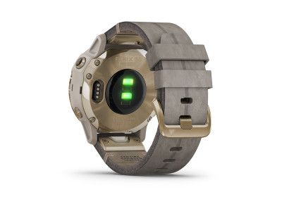 Garmin fenix 6S Pro Solar watch Light Gold, Shale Suede Band