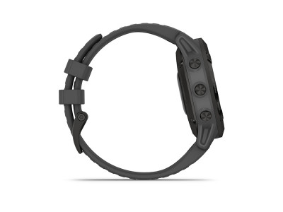 Zegarek Garmin fenix 6 Pro Solar w kolorze czarnym, pasek w kolorze łupkowo-szarym